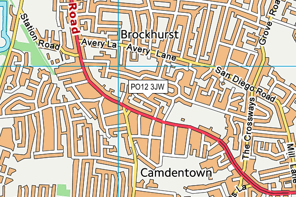 PO12 3JW map - OS VectorMap District (Ordnance Survey) PO12 3JW map - OS VectorMap District (Ordnance Survey)