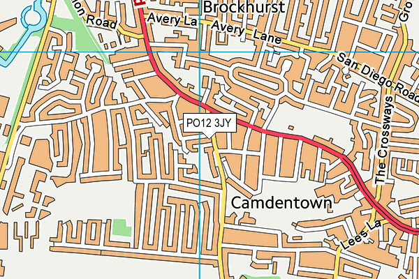 PO12 3JY map - OS VectorMap District (Ordnance Survey) PO12 3JY map - OS VectorMap District (Ordnance Survey)
