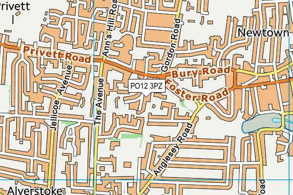 PO12 3PZ map - OS VectorMap District (Ordnance Survey) PO12 3PZ map - OS VectorMap District (Ordnance Survey)