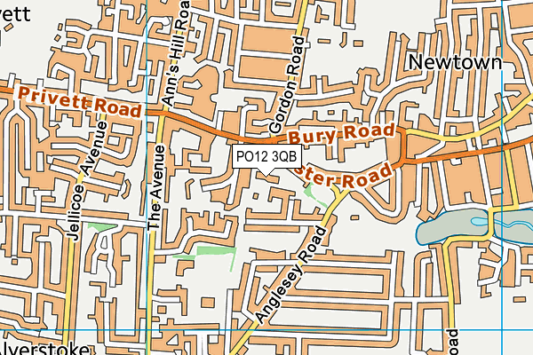 PO12 3QB map - OS VectorMap District (Ordnance Survey) PO12 3QB map - OS VectorMap District (Ordnance Survey)