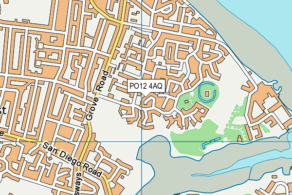 PO12 4AQ map - OS VectorMap District (Ordnance Survey) PO12 4AQ map - OS VectorMap District (Ordnance Survey)