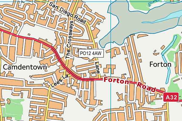PO12 4AW map - OS VectorMap District (Ordnance Survey) PO12 4AW map - OS VectorMap District (Ordnance Survey)