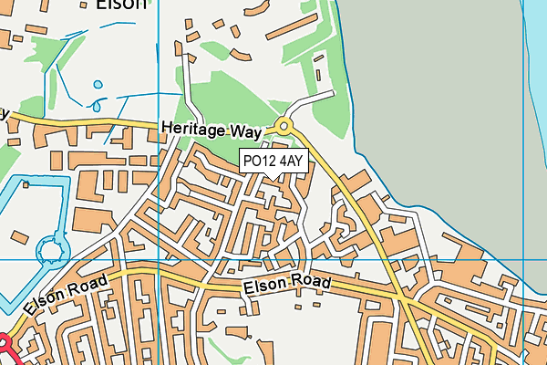 PO12 4AY map - OS VectorMap District (Ordnance Survey) PO12 4AY map - OS VectorMap District (Ordnance Survey)