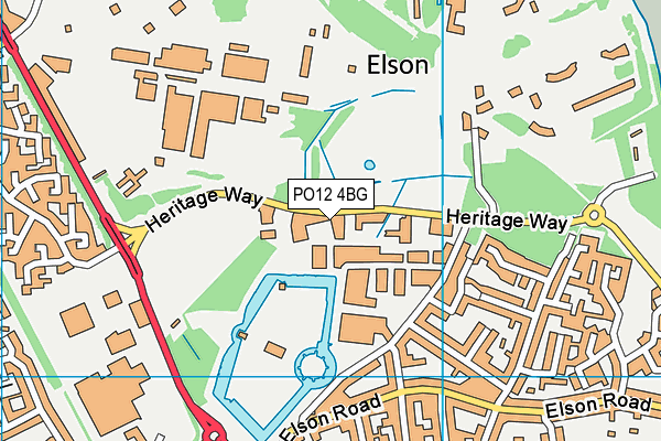 PO12 4BG map - OS VectorMap District (Ordnance Survey)