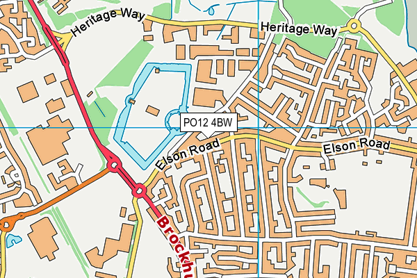 PO12 4BW map - OS VectorMap District (Ordnance Survey) PO12 4BW map - OS VectorMap District (Ordnance Survey)