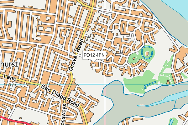 PO12 4FN map - OS VectorMap District (Ordnance Survey) PO12 4FN map - OS VectorMap District (Ordnance Survey)