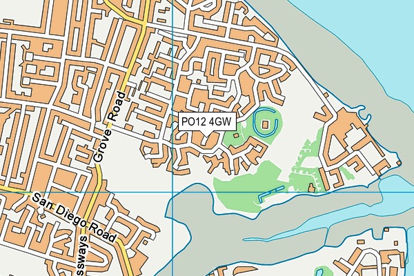 PO12 4GW map - OS VectorMap District (Ordnance Survey) PO12 4GW map - OS VectorMap District (Ordnance Survey)