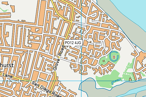 PO12 4JG map - OS VectorMap District (Ordnance Survey) PO12 4JG map - OS VectorMap District (Ordnance Survey)