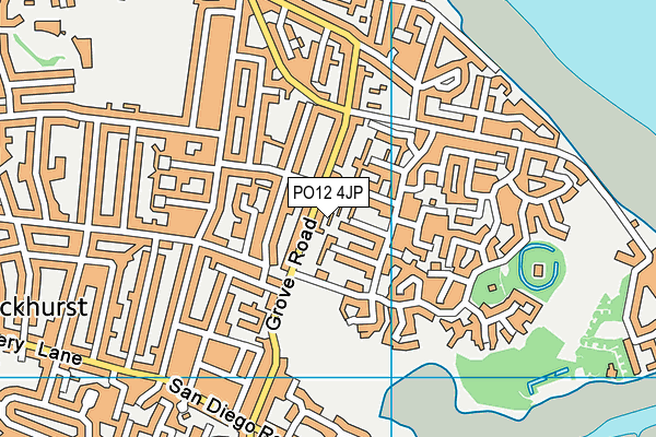 PO12 4JP map - OS VectorMap District (Ordnance Survey) PO12 4JP map - OS VectorMap District (Ordnance Survey)