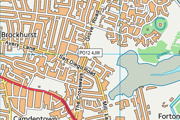 PO12 4JW map - OS VectorMap District (Ordnance Survey) PO12 4JW map - OS VectorMap District (Ordnance Survey)