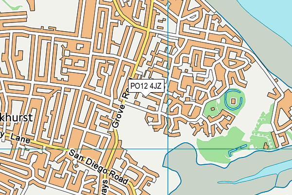 PO12 4JZ map - OS VectorMap District (Ordnance Survey) PO12 4JZ map - OS VectorMap District (Ordnance Survey)