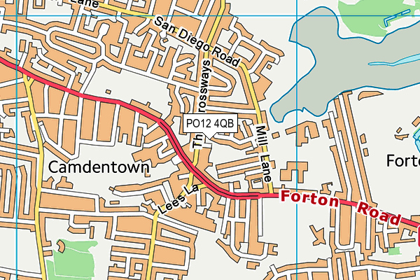 PO12 4QB map - OS VectorMap District (Ordnance Survey) PO12 4QB map - OS VectorMap District (Ordnance Survey)