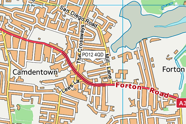 PO12 4QD map - OS VectorMap District (Ordnance Survey) PO12 4QD map - OS VectorMap District (Ordnance Survey)