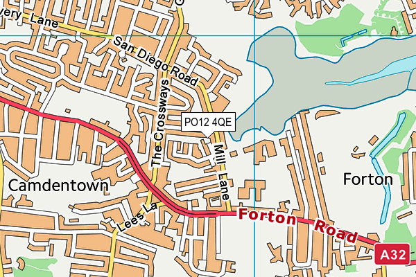 PO12 4QE map - OS VectorMap District (Ordnance Survey) PO12 4QE map - OS VectorMap District (Ordnance Survey)
