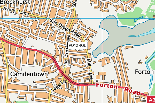 PO12 4QL map - OS VectorMap District (Ordnance Survey)