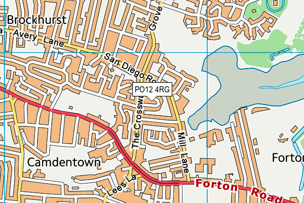 PO12 4RG map - OS VectorMap District (Ordnance Survey)