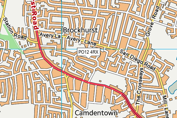 PO12 4RX map - OS VectorMap District (Ordnance Survey) PO12 4RX map - OS VectorMap District (Ordnance Survey)