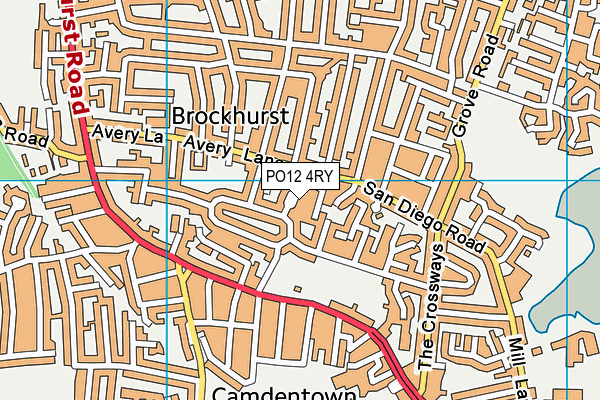 PO12 4RY map - OS VectorMap District (Ordnance Survey) PO12 4RY map - OS VectorMap District (Ordnance Survey)