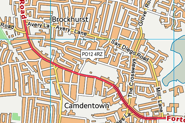 PO12 4RZ map - OS VectorMap District (Ordnance Survey) PO12 4RZ map - OS VectorMap District (Ordnance Survey)
