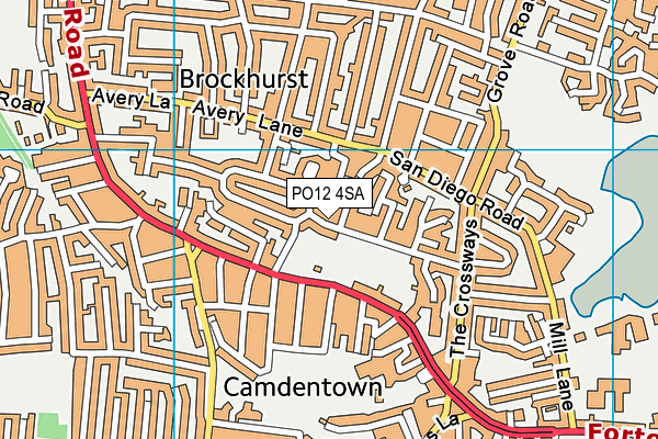PO12 4SA map - OS VectorMap District (Ordnance Survey) PO12 4SA map - OS VectorMap District (Ordnance Survey)
