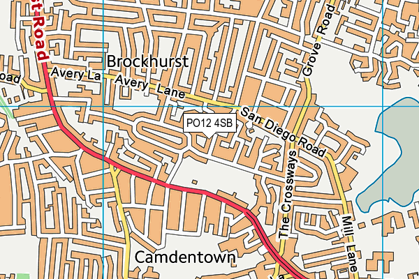 PO12 4SB map - OS VectorMap District (Ordnance Survey) PO12 4SB map - OS VectorMap District (Ordnance Survey)