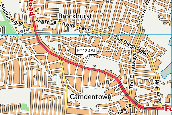 PO12 4SJ map - OS VectorMap District (Ordnance Survey) PO12 4SJ map - OS VectorMap District (Ordnance Survey)
