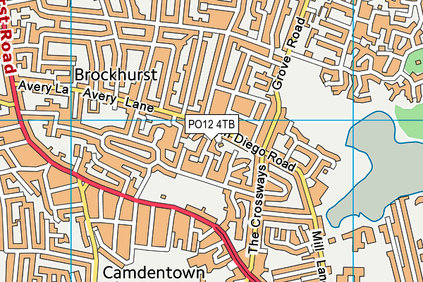 PO12 4TB map - OS VectorMap District (Ordnance Survey)