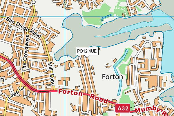 PO12 4UE map - OS VectorMap District (Ordnance Survey) PO12 4UE map - OS VectorMap District (Ordnance Survey)