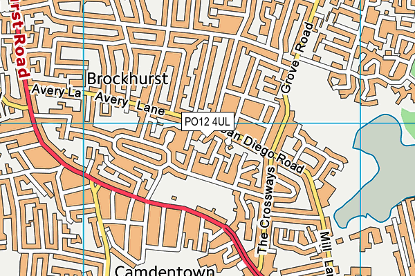 PO12 4UL map - OS VectorMap District (Ordnance Survey) PO12 4UL map - OS VectorMap District (Ordnance Survey)