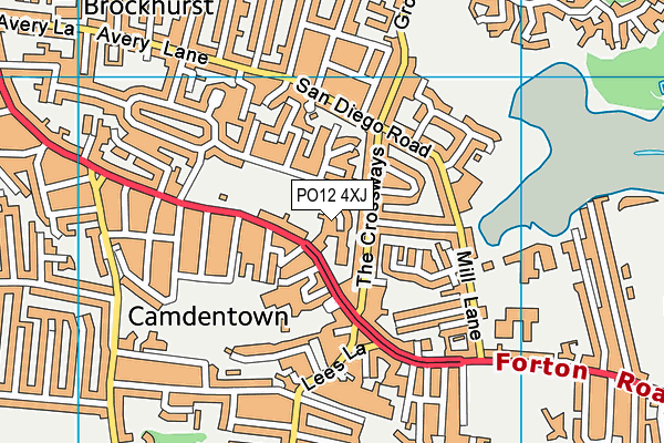 PO12 4XJ map - OS VectorMap District (Ordnance Survey)