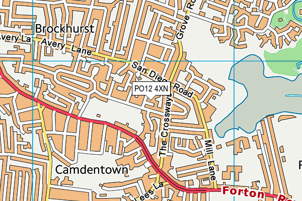 PO12 4XN map - OS VectorMap District (Ordnance Survey) PO12 4XN map - OS VectorMap District (Ordnance Survey)