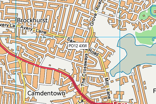 PO12 4XW map - OS VectorMap District (Ordnance Survey) PO12 4XW map - OS VectorMap District (Ordnance Survey)