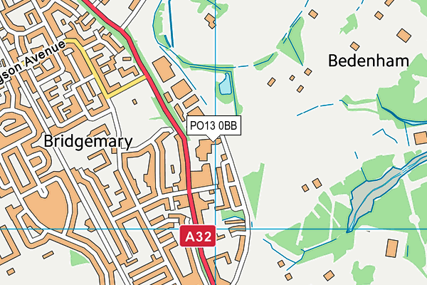 PO13 0BB map - OS VectorMap District (Ordnance Survey) PO13 0BB map - OS VectorMap District (Ordnance Survey)