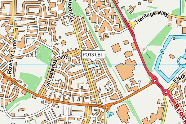 PO13 0BT map - OS VectorMap District (Ordnance Survey) PO13 0BT map - OS VectorMap District (Ordnance Survey)