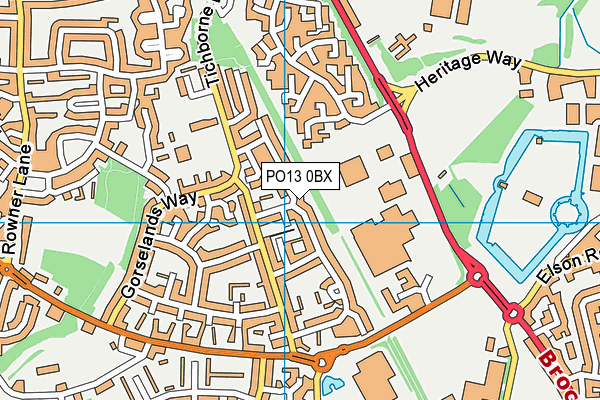 PO13 0BX map - OS VectorMap District (Ordnance Survey) PO13 0BX map - OS VectorMap District (Ordnance Survey)