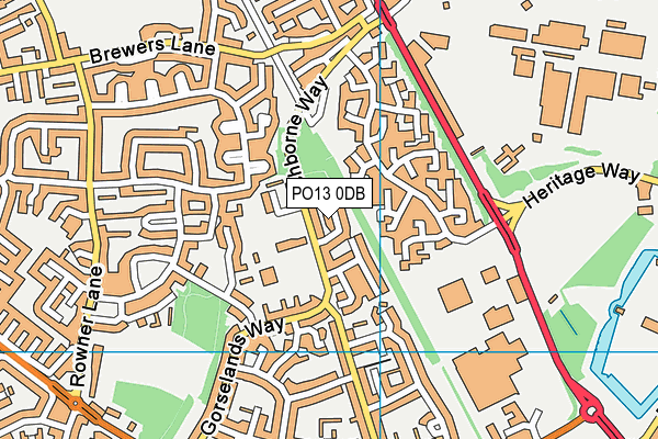 PO13 0DB map - OS VectorMap District (Ordnance Survey) PO13 0DB map - OS VectorMap District (Ordnance Survey)