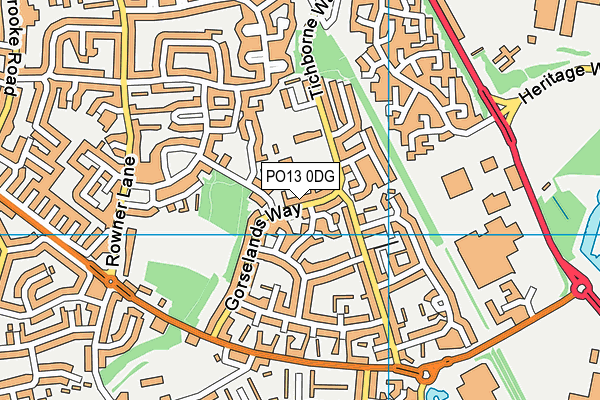 PO13 0DG map - OS VectorMap District (Ordnance Survey) PO13 0DG map - OS VectorMap District (Ordnance Survey)