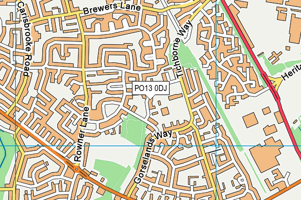 PO13 0DJ map - OS VectorMap District (Ordnance Survey) PO13 0DJ map - OS VectorMap District (Ordnance Survey)