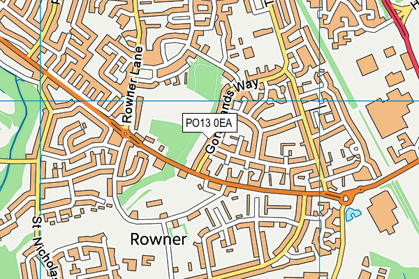PO13 0EA map - OS VectorMap District (Ordnance Survey)