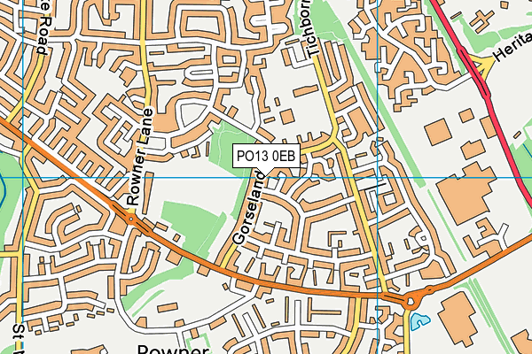 PO13 0EB map - OS VectorMap District (Ordnance Survey)