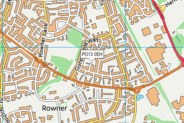 PO13 0EH map - OS VectorMap District (Ordnance Survey) PO13 0EH map - OS VectorMap District (Ordnance Survey)