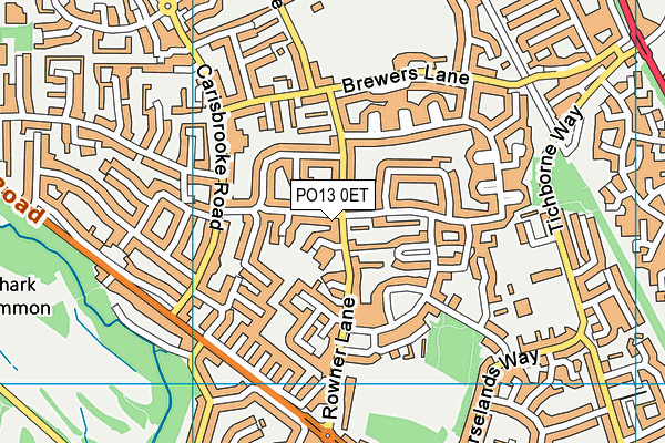 PO13 0ET map - OS VectorMap District (Ordnance Survey) PO13 0ET map - OS VectorMap District (Ordnance Survey)