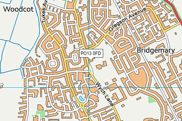 PO13 0FD map - OS VectorMap District (Ordnance Survey)