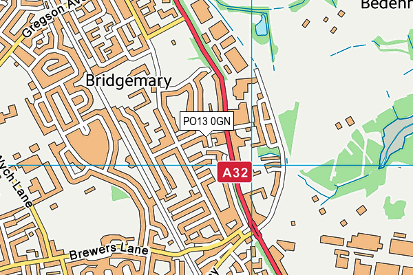 PO13 0GN map - OS VectorMap District (Ordnance Survey) PO13 0GN map - OS VectorMap District (Ordnance Survey)