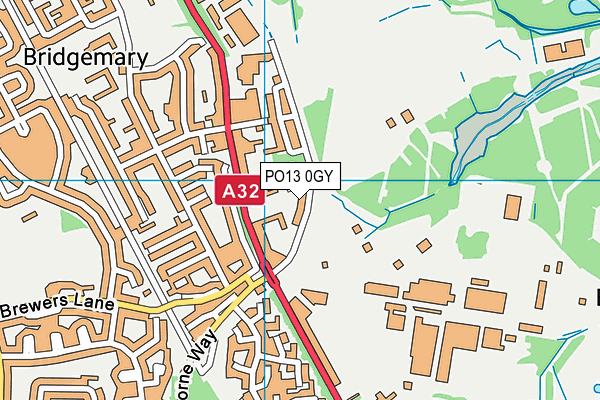 PO13 0GY map - OS VectorMap District (Ordnance Survey) PO13 0GY map - OS VectorMap District (Ordnance Survey)