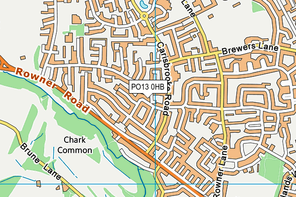 PO13 0HB map - OS VectorMap District (Ordnance Survey)