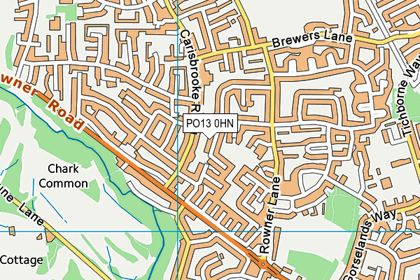 PO13 0HN map - OS VectorMap District (Ordnance Survey) PO13 0HN map - OS VectorMap District (Ordnance Survey)