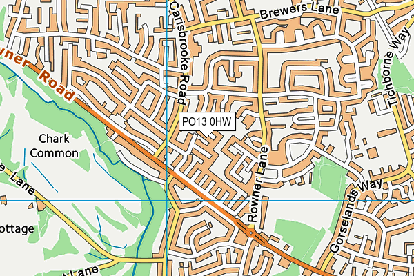 PO13 0HW map - OS VectorMap District (Ordnance Survey) PO13 0HW map - OS VectorMap District (Ordnance Survey)