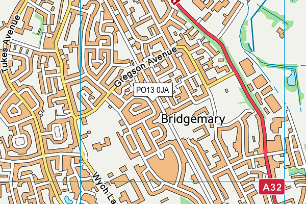 PO13 0JA map - OS VectorMap District (Ordnance Survey) PO13 0JA map - OS VectorMap District (Ordnance Survey)