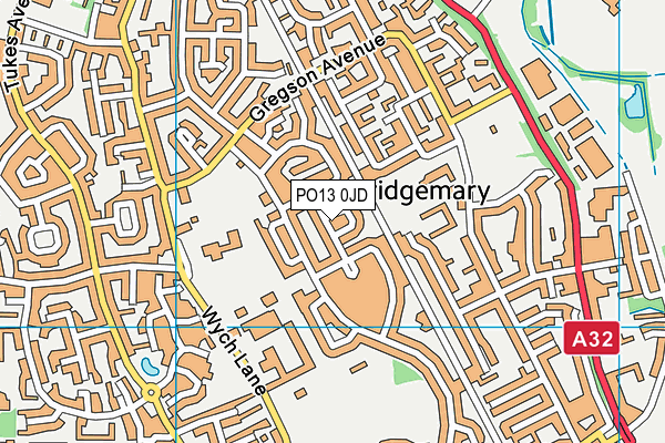 PO13 0JD map - OS VectorMap District (Ordnance Survey) PO13 0JD map - OS VectorMap District (Ordnance Survey)